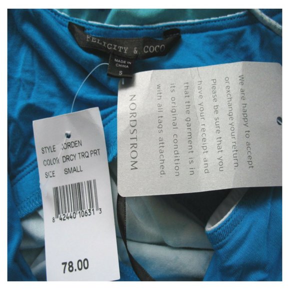 Felicity Coco Blue Print Casual Jorden Dress Small - Picture 5 of 5